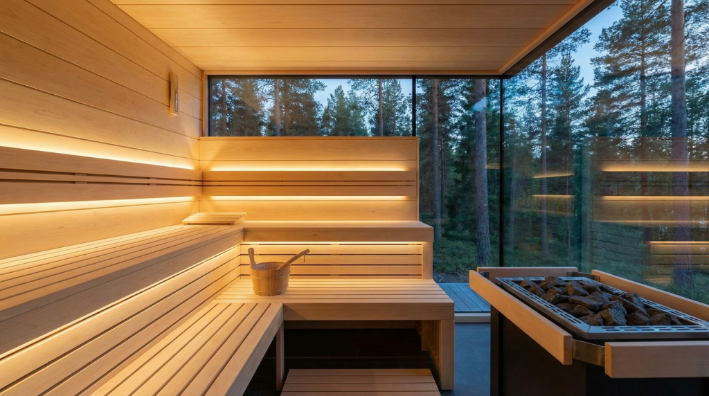 drewno sauna